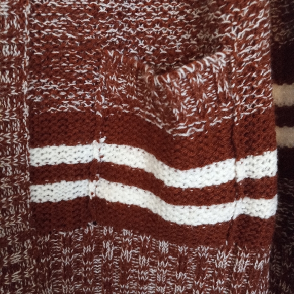 Jason Maxwell open cardigan size petite M striped front pockets - Picture 9 of 9